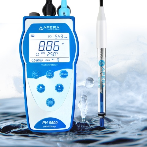 APERA Instruments PH8500-HT - miernik przenośny pH i temperatury do roztworów silnie zasadowych i środowisk żrących